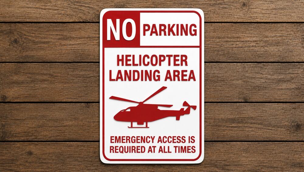 No Parking Helicopter Landing Zone Sign Emergency Access Is Required Safety